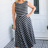 Zoe Dress in winter stripe
