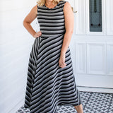 Zoe Dress in winter stripe