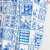 Alison Shirt Dress in patchwork blue