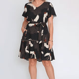 Maldives Mini Dress in poetry in motion black