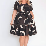 Maldives Mini Dress in poetry in motion black