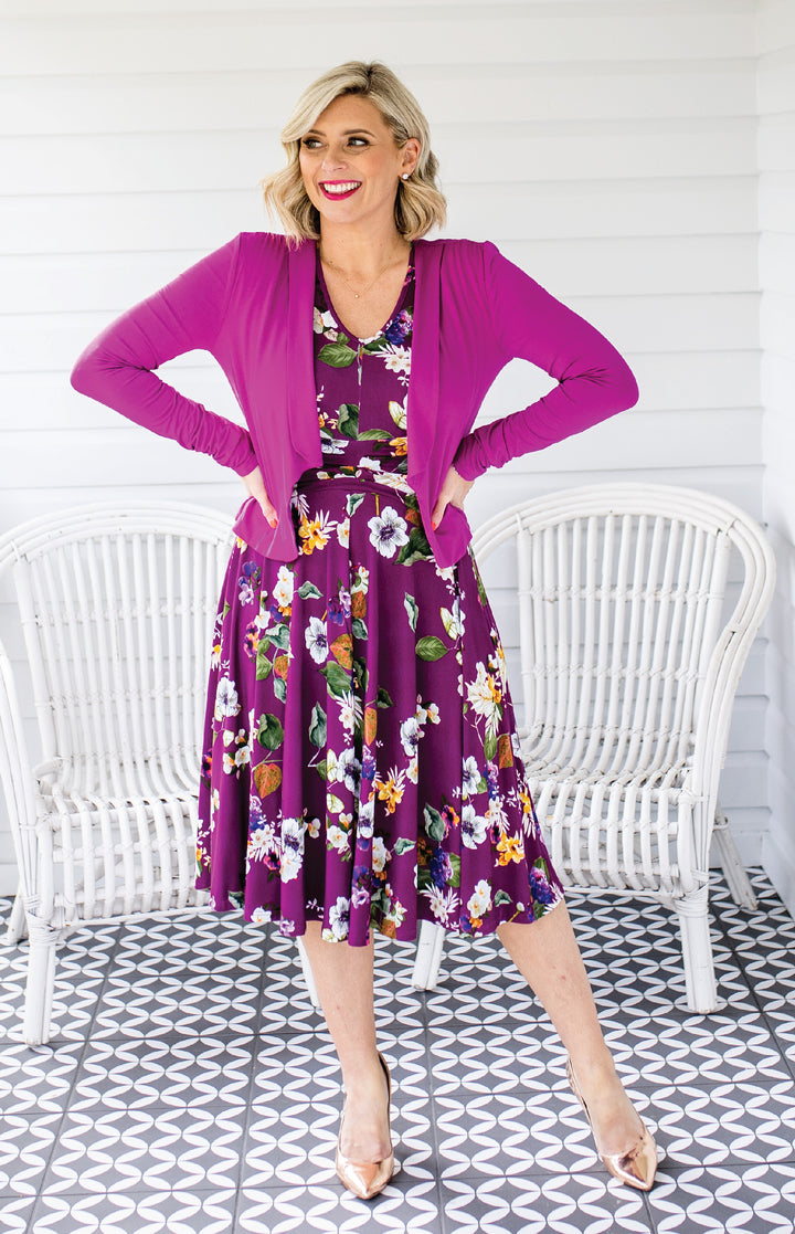 Cleo Dress in full bloom orchid