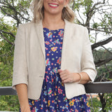 Perfect Linen Blazer in oatmeal