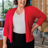 Bella Bamboo Cardie 3/4 sleeve in flame