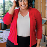 Bella Bamboo Cardie 3/4 sleeve in flame