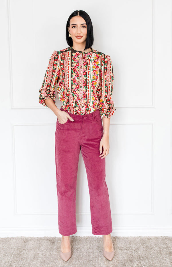 Cleo Cord Pant in rose