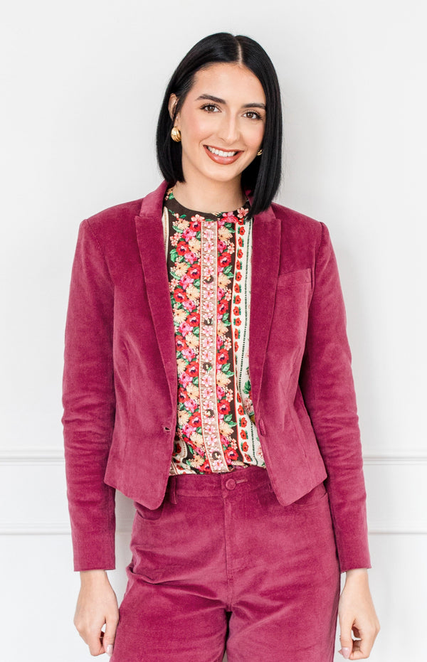 Cleo Cord Jacket in rose