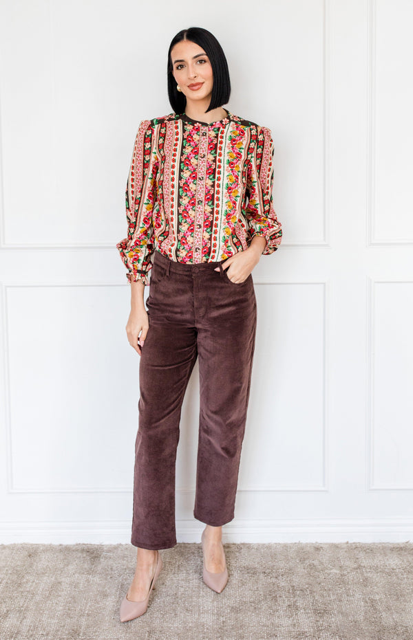 Cleo Cord Pant in espresso