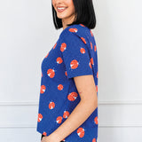 Holiday Tee in ladybug navy
