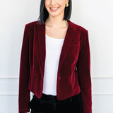 Perfect Velvet Blazer in wine