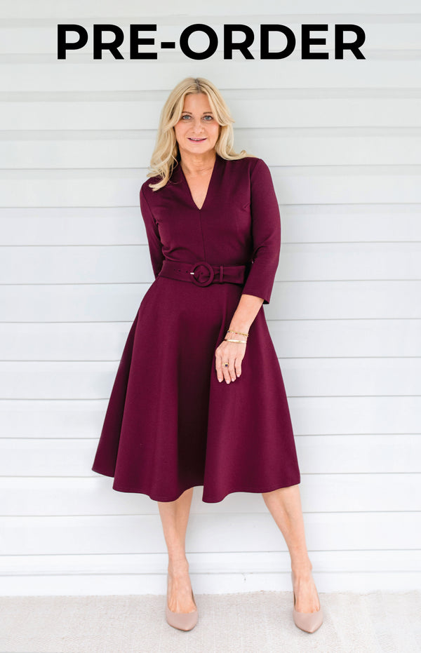 PRE-ORDER Sloane Dress in wine