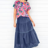 Poppy Top in folk fairytale pink