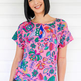 Poppy Top in folk fairytale pink