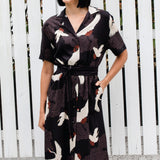 Indy Shirt Dress in poetry in motion black