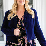Perfect Velvet Blazer in midnight