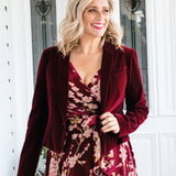 PRE-ORDER Perfect Velvet Blazer in wine