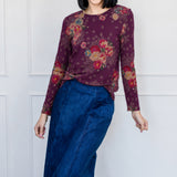 Holiday Tee Long Sleeve in leading lady plum