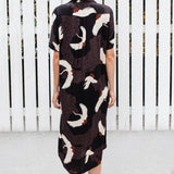 Indy Shirt Dress in poetry in motion black