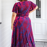 Violet Dress in cornflower velvet