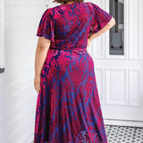 PRE-ORDER Violet Dress in cornflower velvet