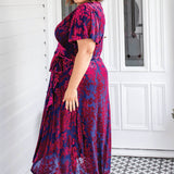 PRE-ORDER Violet Dress in cornflower velvet