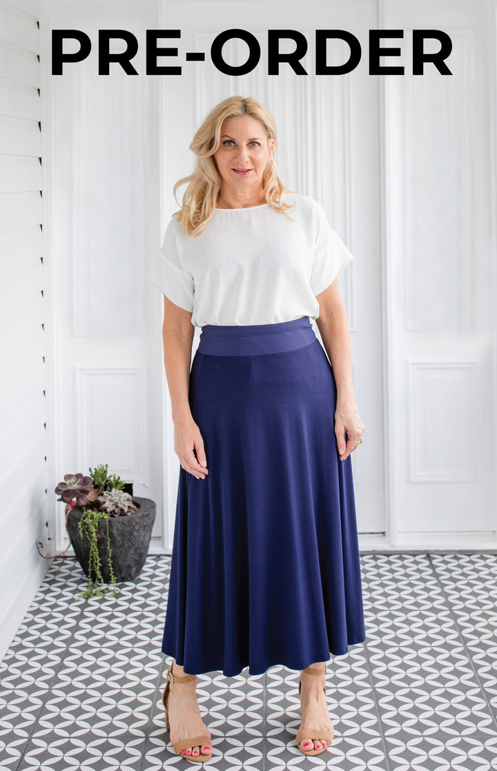 PRE-ORDER Bamboo Must Have Skirt in navy