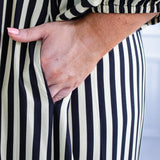 Portofino Midi Dress in wonderstripe black