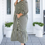Portofino Midi Dress in wonderstripe black