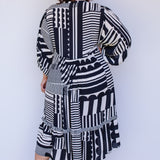 Portofino Midi Dress in seeing stripes black