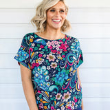 PRE-ORDER Poppy Top in truly madly navy