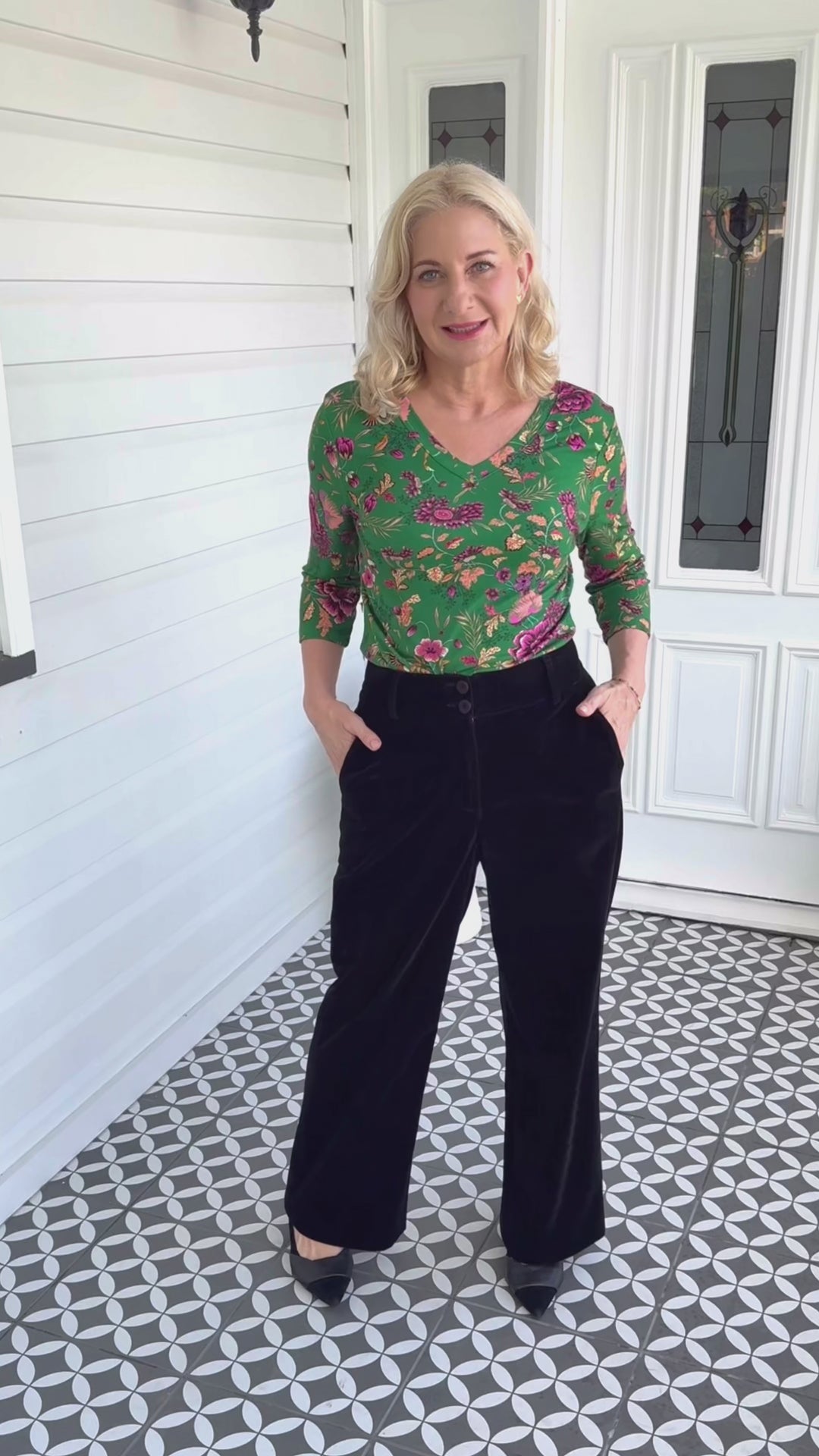 Bianca Pant in black velvet