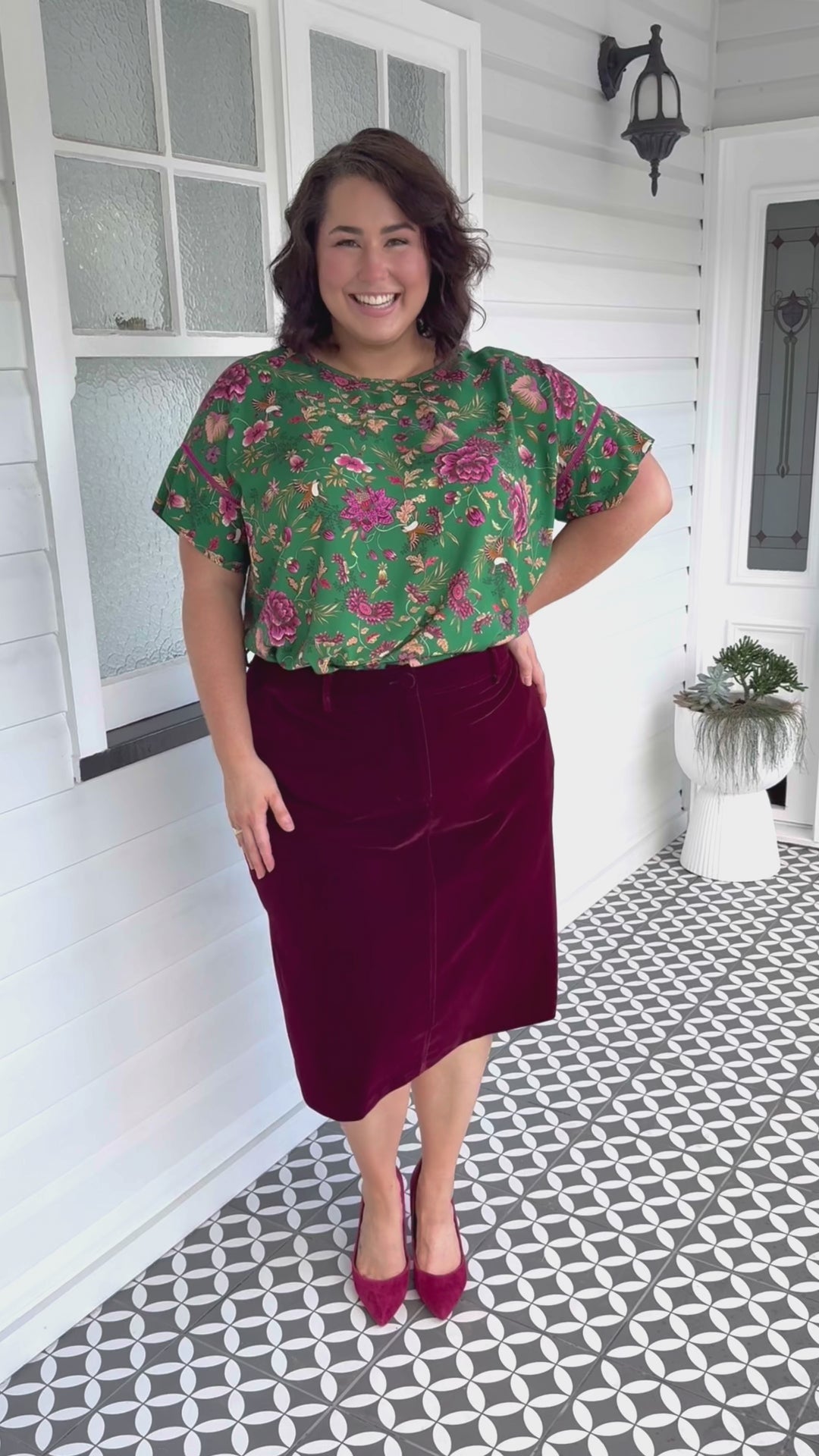 Poppy Top in flights of fancy green