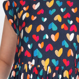 Holiday Dress in rainbow hearts