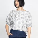 PRE-ORDER Pretty Please Reversible Top in navy broderie