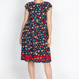 Holiday Dress in rainbow hearts