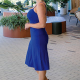 Bamboo Slip Dress in blue