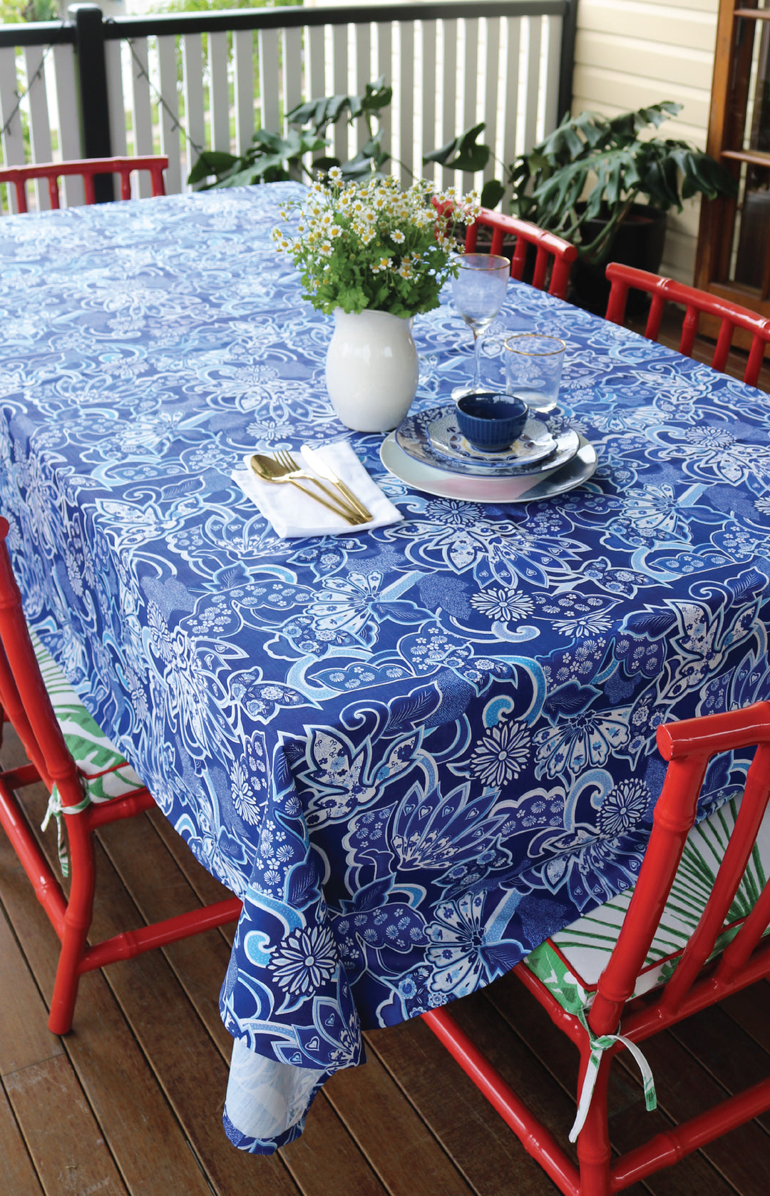 Tablecloth Large in she's the one blue