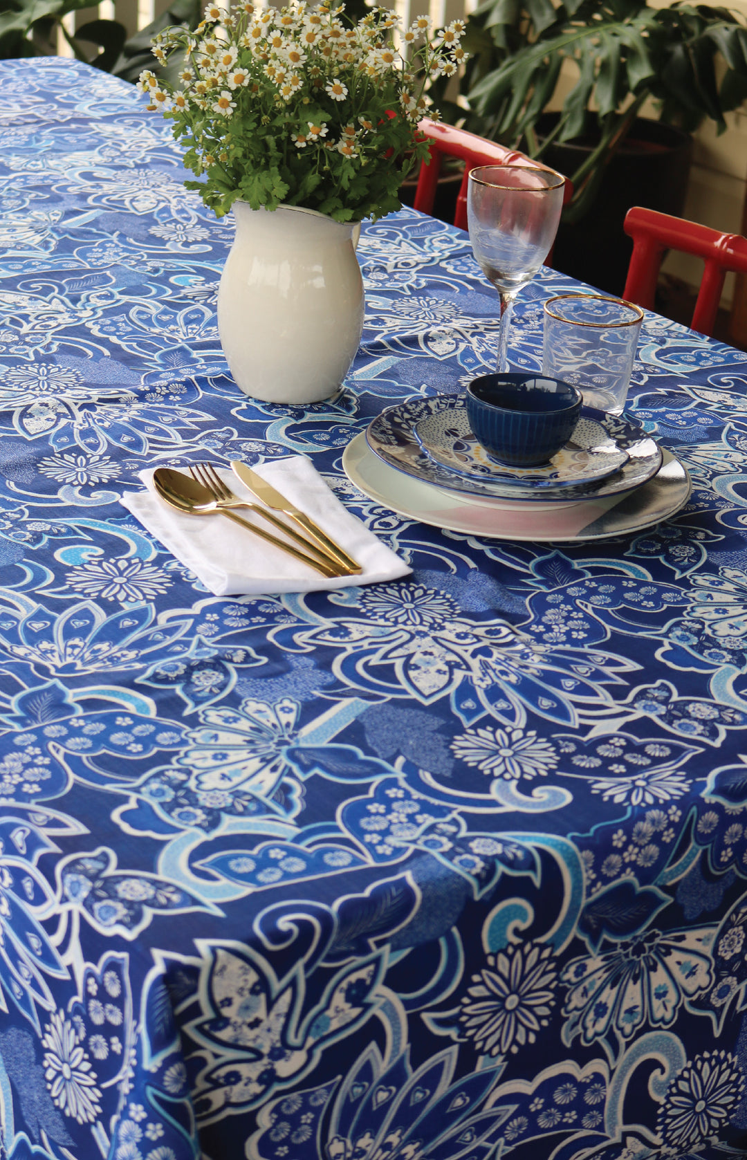 Tablecloth Large in she's the one blue