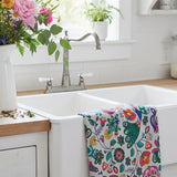 Tea Towel in folk fairytale cream