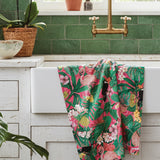 Tea Towel in hello sunshine pink