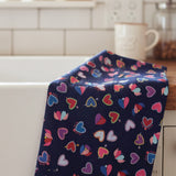 Tea Towel in queen of hearts navy
