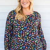 Violet Top in social butterfly black