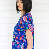 Poppy Top in folk fairytale navy