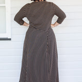 Zoe Dress 3/4 Sleeve in sienna stripe
