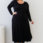 Classic black bamboo midi skirt – versatile everyday style by Maiocchi