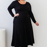 Classic luxe black bamboo midi skirt – versatile everyday style by Maiocchi