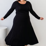 Soft black Maiocchi bamboo skirt – breathable, eco-friendly fabric with flowy silhouette