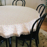 Tablecloth Round in crosshatch cream
