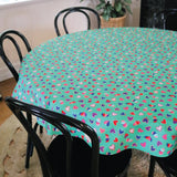 Tablecloth Round in queen of hearts green