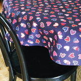 Tablecloth Round in queen of hearts navy